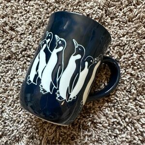 Navy Blue Enamel Penguin Mug